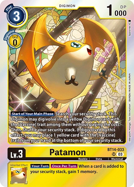 Digimon Card Game Sammelkarte BT14-033 Patamon