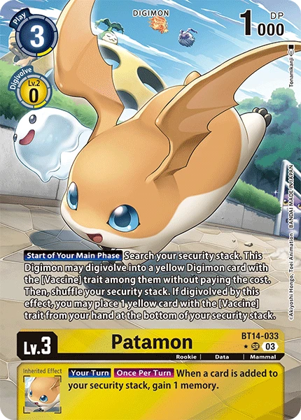Digimon Card Game Sammelkarte BT14-033 Patamon alternatives Artwork 1