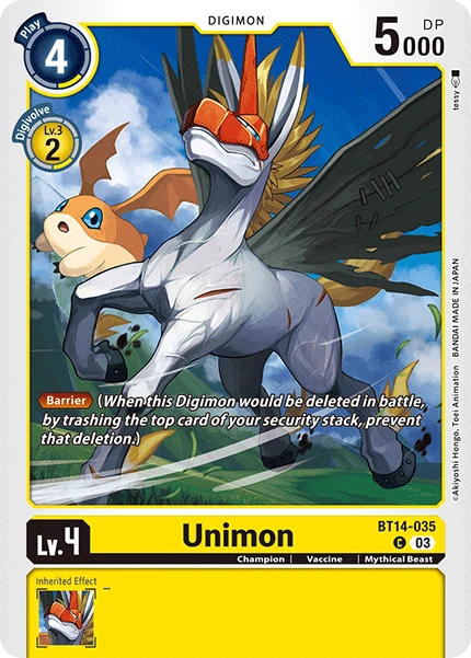 Digimon Card Game Sammelkarte BT14-035 Unimon