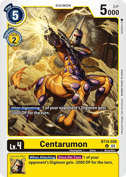 Digimon Card Game Sammelkarte BT14-036 Centarumon