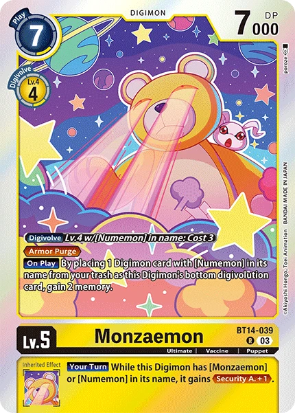 Digimon Card Game Sammelkarte BT14-039 Monzaemon