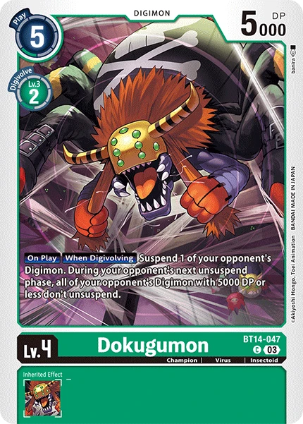 Digimon Card Game Sammelkarte BT14-047 Dokugumon