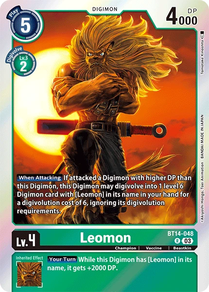 Digimon Card Game Sammelkarte BT14-048 Leomon