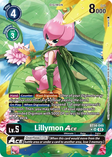 Digimon Card Game Sammelkarte BT14-049 Lillymon ACE alternatives Artwork 1