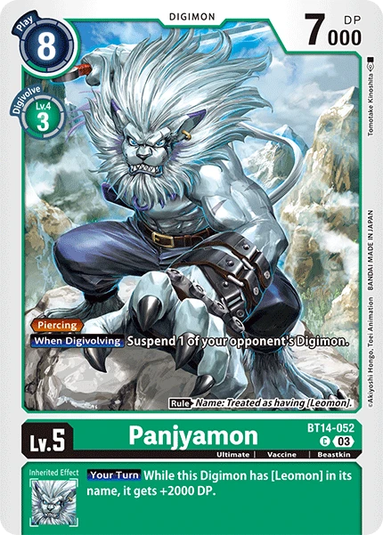 Digimon Card Game Sammelkarte BT14-052 Panjyamon