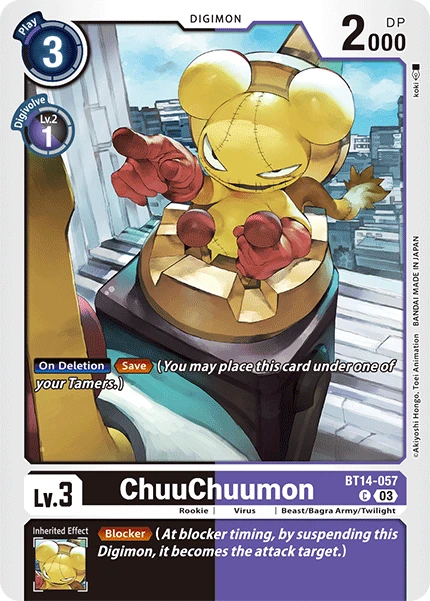 Digimon Card Game Sammelkarte BT14-057 ChuuChuumon