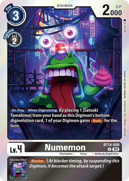 Digimon Card Game Sammelkarte BT14-058 Numemon