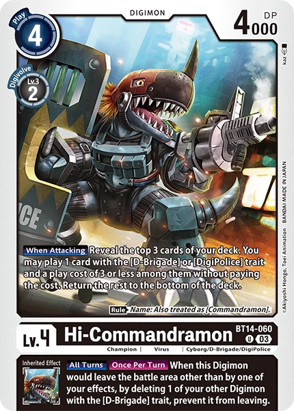 Digimon Card Game Sammelkarte BT14-060 Hi-Commandramon