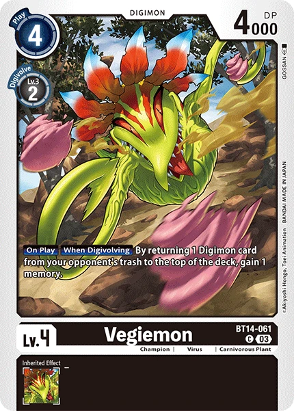 Digimon Card Game Sammelkarte BT14-061 Vegiemon