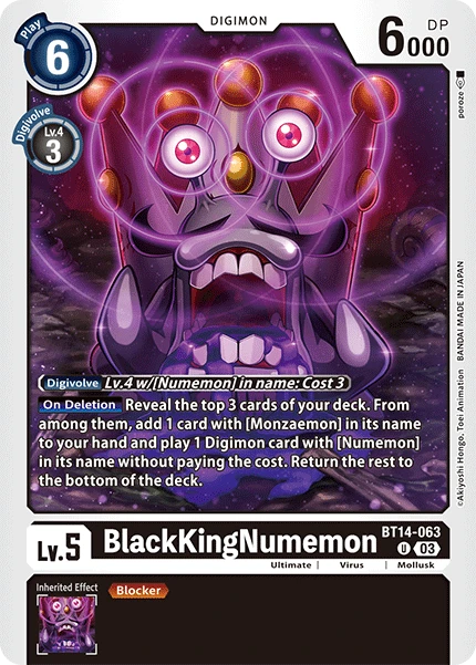 Digimon Card Game Sammelkarte BT14-063 BlackKingNumemon