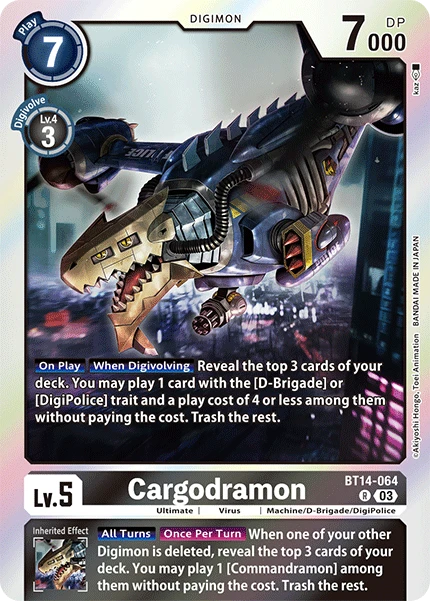 Digimon Card Game Sammelkarte BT14-064 Cargodramon