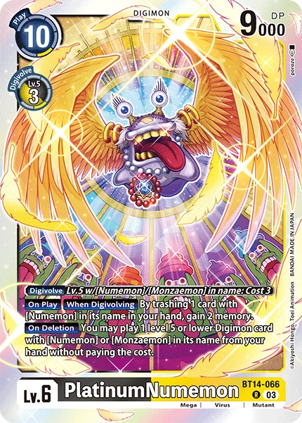 Digimon Card Game Sammelkarte BT14-066 PlatinumNumemon