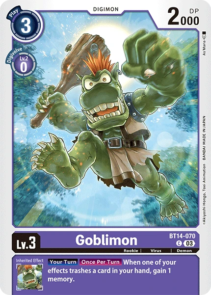 Digimon Card Game Sammelkarte BT14-070 Goblimon