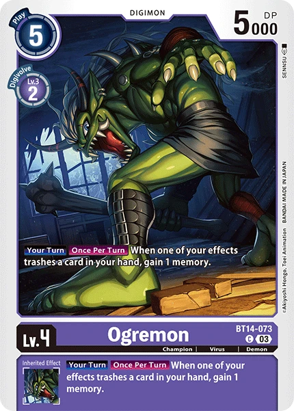 Digimon Card Game Sammelkarte BT14-073 Ogremon