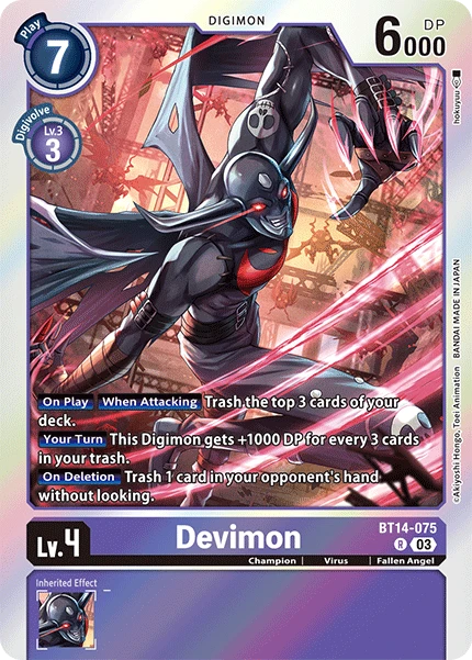 Digimon Card Game Sammelkarte BT14-075 Devimon