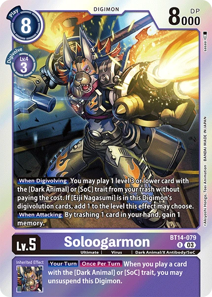 Digimon Card Game Sammelkarte BT14-079 Soloogarmon