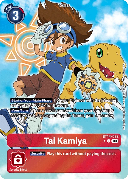 Digimon Card Game Sammelkarte BT14-082 Tai Kamiya alternatives Artwork 1