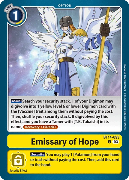 Digimon Card Game Sammelkarte BT14-093 Emissary of Hope