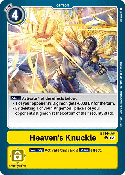 Digimon Card Game Sammelkarte BT14-094 Heaven's Knuckle