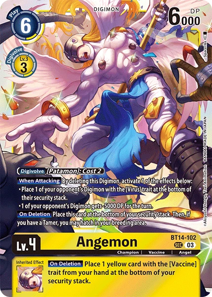 Digimon Card Game Sammelkarte BT14-102 Angemon