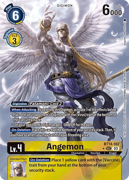 Digimon Card Game Sammelkarte BT14-102 Angemon alternatives Artwork 1