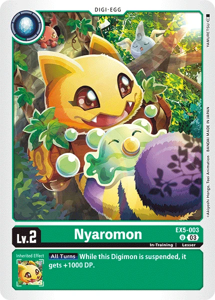 Digimon Card Game Sammelkarte EX5-003 Nyaromon
