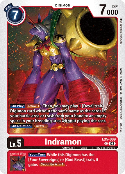 Digimon Card Game Sammelkarte EX5-009 Indramon