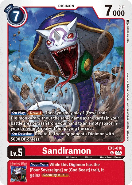 Digimon Card Game Sammelkarte EX5-010 Sandiramon