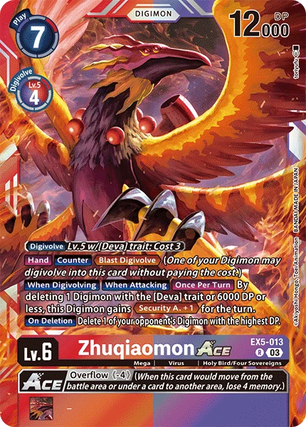 Digimon Card Game Sammelkarte EX5-013 Zhuqiaomon ACE