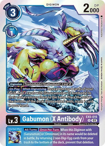 Digimon Card Game Sammelkarte EX5-015 Gabumon (X Antibody)