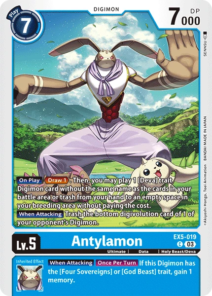 Digimon Card Game Sammelkarte EX5-019 Antylamon