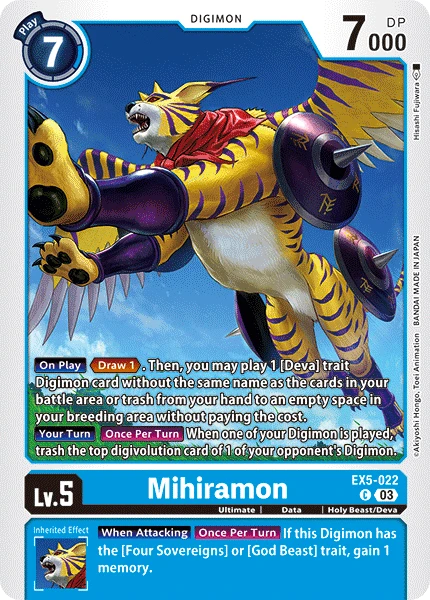 Digimon Card Game Sammelkarte EX5-022 Mihiramon