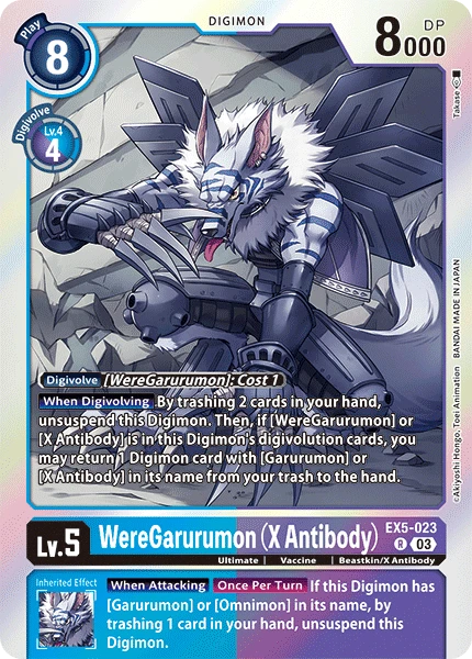 Digimon Card Game Sammelkarte EX5-023 WereGarurumon (X Antibody)