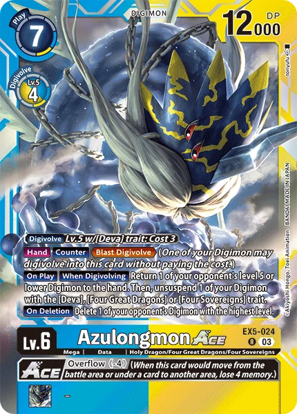 Digimon Card Game Sammelkarte EX5-024 Azulongmon ACE