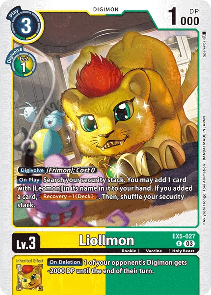 Digimon Card Game Sammelkarte EX5-027 Liollmon