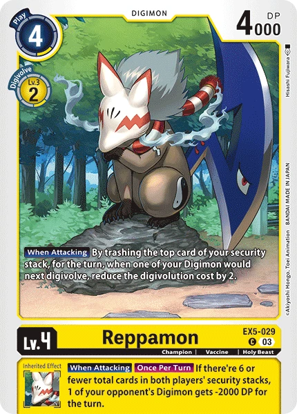 Digimon Card Game Sammelkarte EX5-029 Reppamon