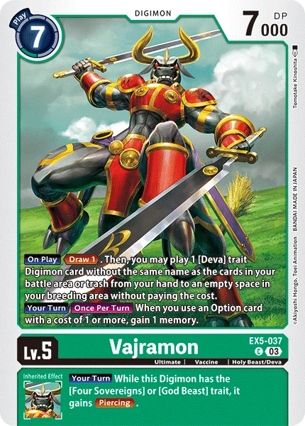 Digimon Card Game Sammelkarte EX5-037 Vajramon