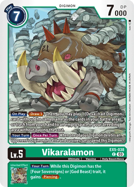 Digimon Card Game Sammelkarte EX5-038 Vikaralamon