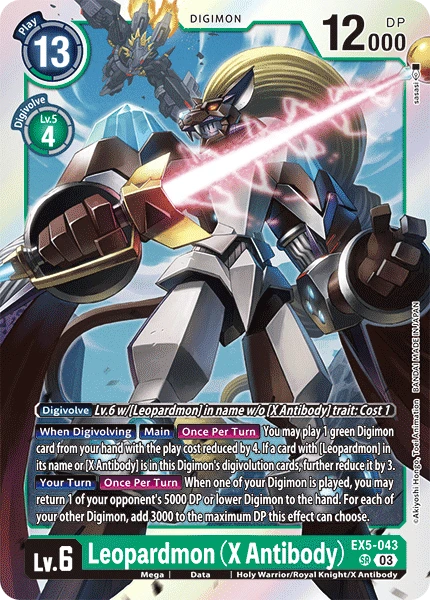 Digimon Card Game Sammelkarte EX5-043 Leopardmon (X Antibody)