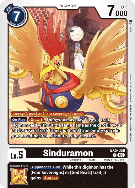 Digimon Card Game Sammelkarte EX5-050 Sinduramon