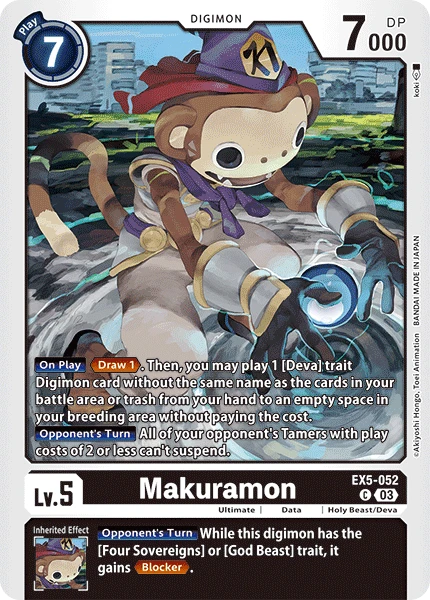 Digimon Card Game Sammelkarte EX5-052 Makuramon