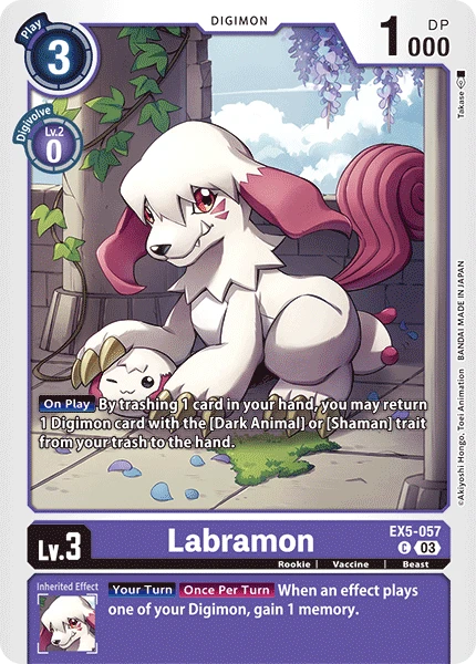 Digimon Card Game Sammelkarte EX5-057 Labramon