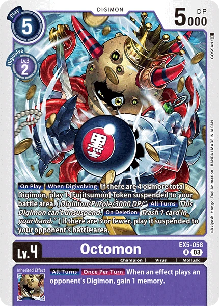 Digimon Card Game Sammelkarte EX5-058 Octomon