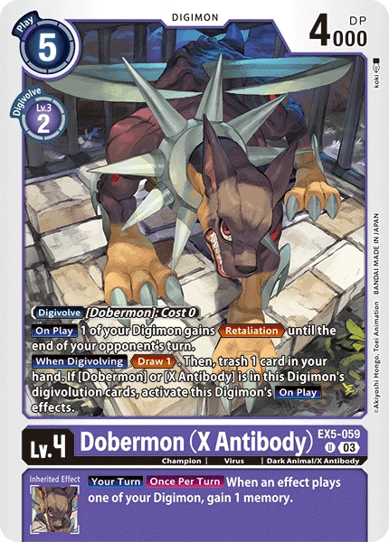 Digimon Card Game Sammelkarte EX5-059 Dobermon (X Antibody)