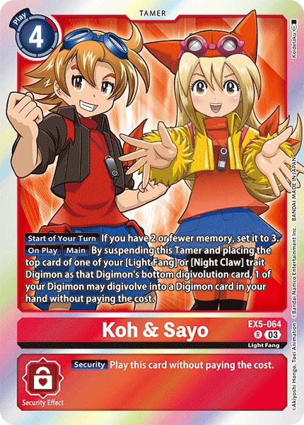Digimon Card Game Sammelkarte EX5-064 Koh & Sayo