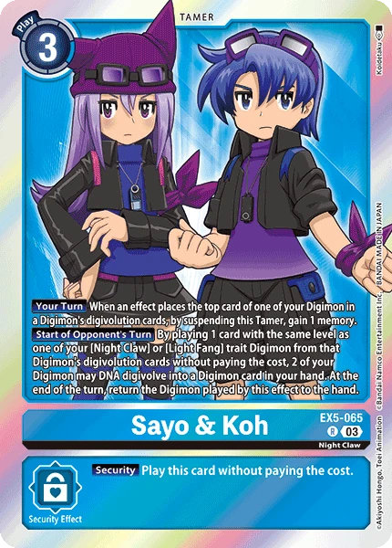 Digimon Card Game Sammelkarte EX5-065 Sayo & Koh