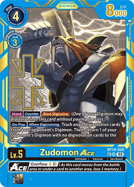 Digimon Card Game Sammelkarte BT14-026 Zudomon ACE alternatives Artwork 2