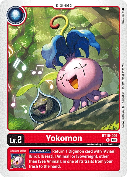 Digimon Card Game Sammelkarte BT15-001 Yokomon