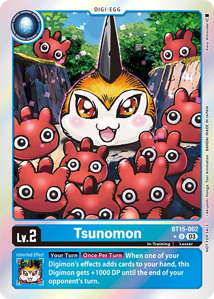 Digimon Card Game Sammelkarte BT15-002 Tsunomon alternatives Artwork 1