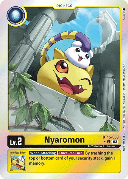 Digimon Card Game Sammelkarte BT15-003 Nyaromon alternatives Artwork 1